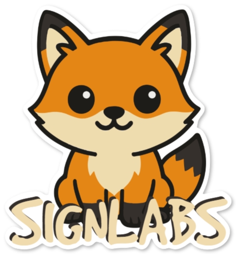 Sticker découpé en forme de renard – style logo